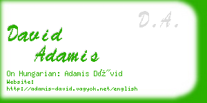 david adamis business card